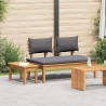 Ensemble de bancs de jardin en bois massif de teck de 2 pièces 