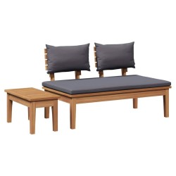 Ensemble de bancs de jardin en bois massif de teck de 2 pièces 