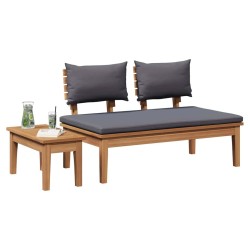 Ensemble de bancs de jardin en bois massif de teck de 2 pièces 