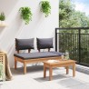 Ensemble de bancs de jardin en bois massif de teck de 2 pièces 