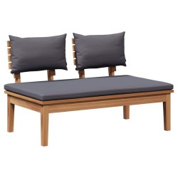 Ensemble de bancs de jardin en bois massif de teck de 2 pièces 