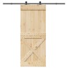 Porte coulissante et kit de quincaillerie 95x210 cm pin massif 