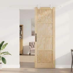 Porte coulissante avec matériel 78x232 cm en pin massif 
