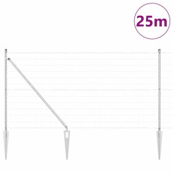 Clôture Euro avec 13 poteaux pointus, 1,2 x 25 m en acier galvanisé 