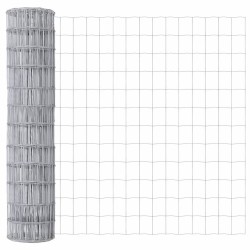 Clôture Euro avec 13 poteaux pointus, 1,2 x 25 m en acier galvanisé 