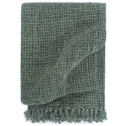 Couverture en coton 220 x 250 cm Vert foncé 