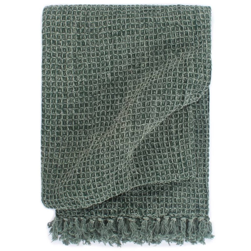 Couverture en coton 220 x 250 cm Vert foncé Couverture en coton 220 x 250 cm Vert foncé