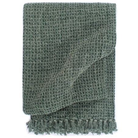 Couverture en coton 220 x 250 cm Vert foncé 