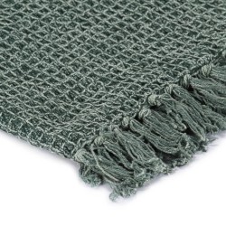 Couverture en coton 220 x 250 cm Vert foncé 