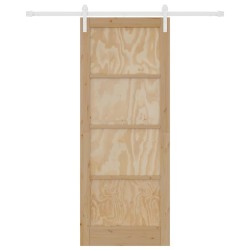 Porte coulissante avec quincaillerie 83x211 cm Bois massif en pin 