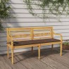 Banc Batavia avec coussin taupe 150 cm Bois de teck massif 