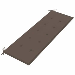 Banc Batavia avec coussin taupe 150 cm Bois de teck massif 