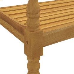 Banc Batavia avec coussin taupe 150 cm Bois de teck massif 
