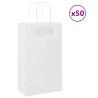 Sacs en papier 50 pcs avec poignées blanc 21x11x36 cm 