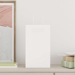 Sacs en papier 50 pcs avec poignées blanc 21x11x36 cm 