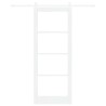 Ensemble de Porte Coulissante avec Quincaillerie Blanche 83x211 cm Bois Massif Pin 