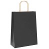 Sacs en papier 250 pcs avec poignées noir 26x12x35 cm 