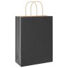 Sacs en papier 250 pcs avec poignées noir 26x12x35 cm 