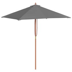 Parasol d'extérieur avec mât en bois 150x200 cm anthracite 