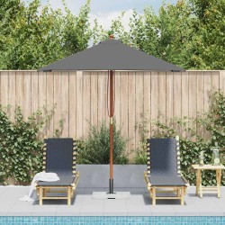 Parasol d'extérieur avec mât en bois 150x200 cm anthracite 