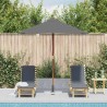 Parasol d'extérieur avec mât en bois 150x200 cm anthracite 