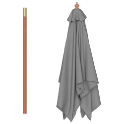 Parasol d'extérieur avec mât en bois 150x200 cm anthracite 