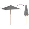 Parasol d'extérieur avec mât en bois 150x200 cm anthracite 