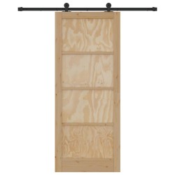 Porte coulissante avec kit de quincaillerie 86x211 cm Bois massif de pin 
