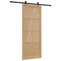 Porte coulissante avec kit de quincaillerie 86x211 cm Bois massif de pin 