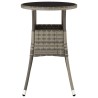 Table de jardin Ø60x75 cm Verre trempé/résine tressée Gris 
