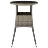 Table de jardin Ø60x75 cm Verre trempé/résine tressée Gris 