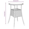 Table de jardin Ø60x75 cm Verre trempé/résine tressée Gris 