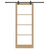 Ensemble de Porte Coulissante avec Matériel 'ORKDAL'Bois Massif & Verre 