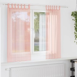 Rideaux en voile avec passe-tringles 2 pcs rose 