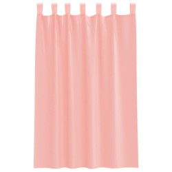 Rideaux en voile avec passe-tringles 2 pcs rose 