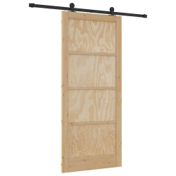 Porte coulissante avec kit de matériel 93x211 cm Bois massif en pin 