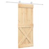 Porte coulissante et kit de quincaillerie 80x210 cm pin massif 
