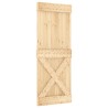 Porte coulissante et kit de quincaillerie 80x210 cm pin massif 