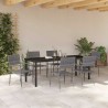 Ensemble de jardin de 7 pièces en poly rattan gris 