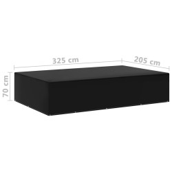 Housses de salon de jardin 2 pcs 12 œillets 325x205x70 cm 