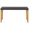 Banc de jardin 120 cm Noir Résine tressée et bois d'acacia 