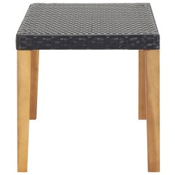 Banc de jardin 120 cm Noir Résine tressée et bois d'acacia 