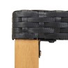 Banc de jardin 120 cm Noir Résine tressée et bois d'acacia 