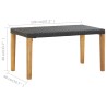 Banc de jardin 120 cm Noir Résine tressée et bois d'acacia 