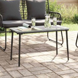 Table de Jardin Noir 80 x 40 x 45 cm Poly rotin 