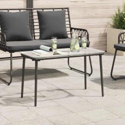 Table de Jardin Noir 80 x 40 x 45 cm Poly rotin 