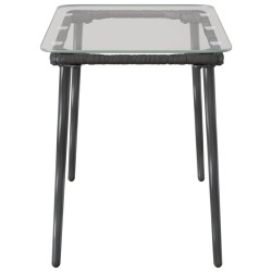 Table de Jardin Noir 80 x 40 x 45 cm Poly rotin 