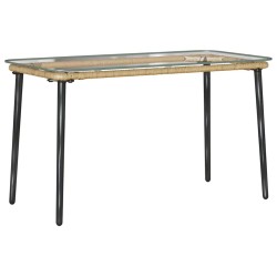 Table de Jardin Naturel 80 x 40 x 45 cm Poly rotin 