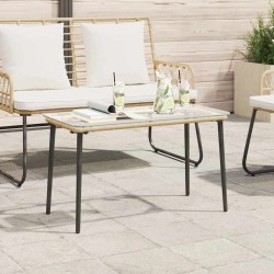 Table de Jardin Naturel 80 x 40 x 45 cm Poly rotin 