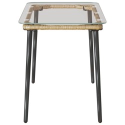 Table de Jardin Naturel 80 x 40 x 45 cm Poly rotin 